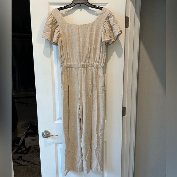 Boutique Cream Linen Jumpsuit - Picture 8 of 8